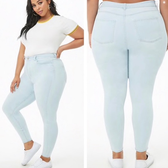 forever 21 plus size high waisted jeans